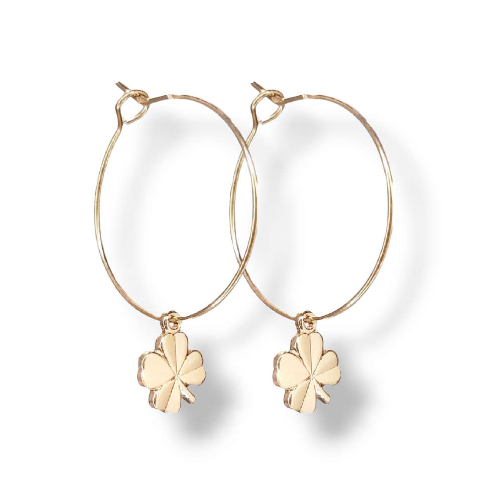 Kløver petit hoops, 18k guldbelagte.